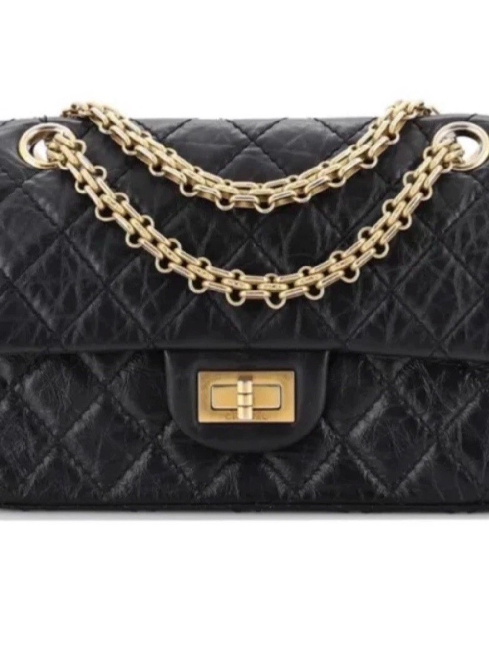 Chanel Reissue 2.55 Small Flap Bag Aged Quilted Calfskin Mini Black Crossbody